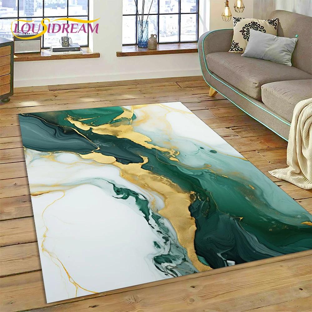 Ковер-дорожка Dream Colour Мраморный Синий Зеленый Золотой Роскошный для Дома Гостиной Спальни Дивана Придверный коврик Декор