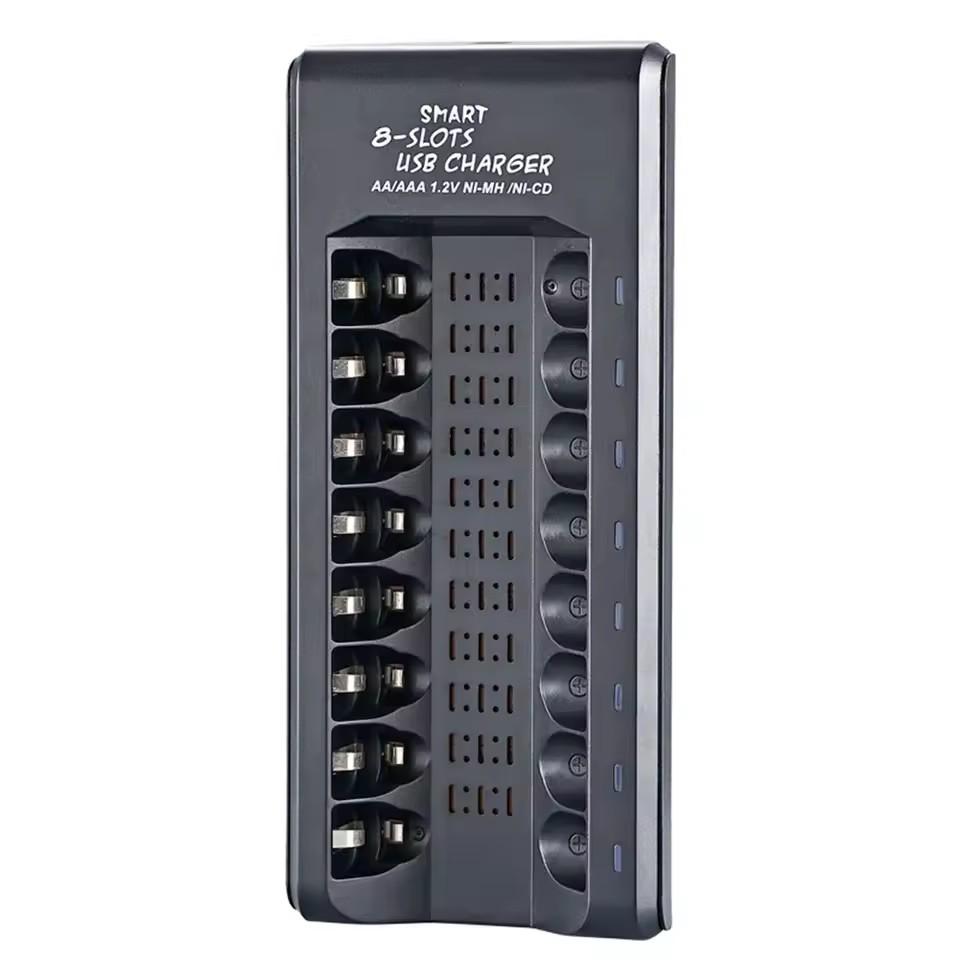 USB Выход 8 Слотов Быстрая Зарядка Защита от Короткого Замыкания для 1.2V NiMH AAA/AA Батареек Зарядное Устройство Зарядное Устройство для Аккумуляторов