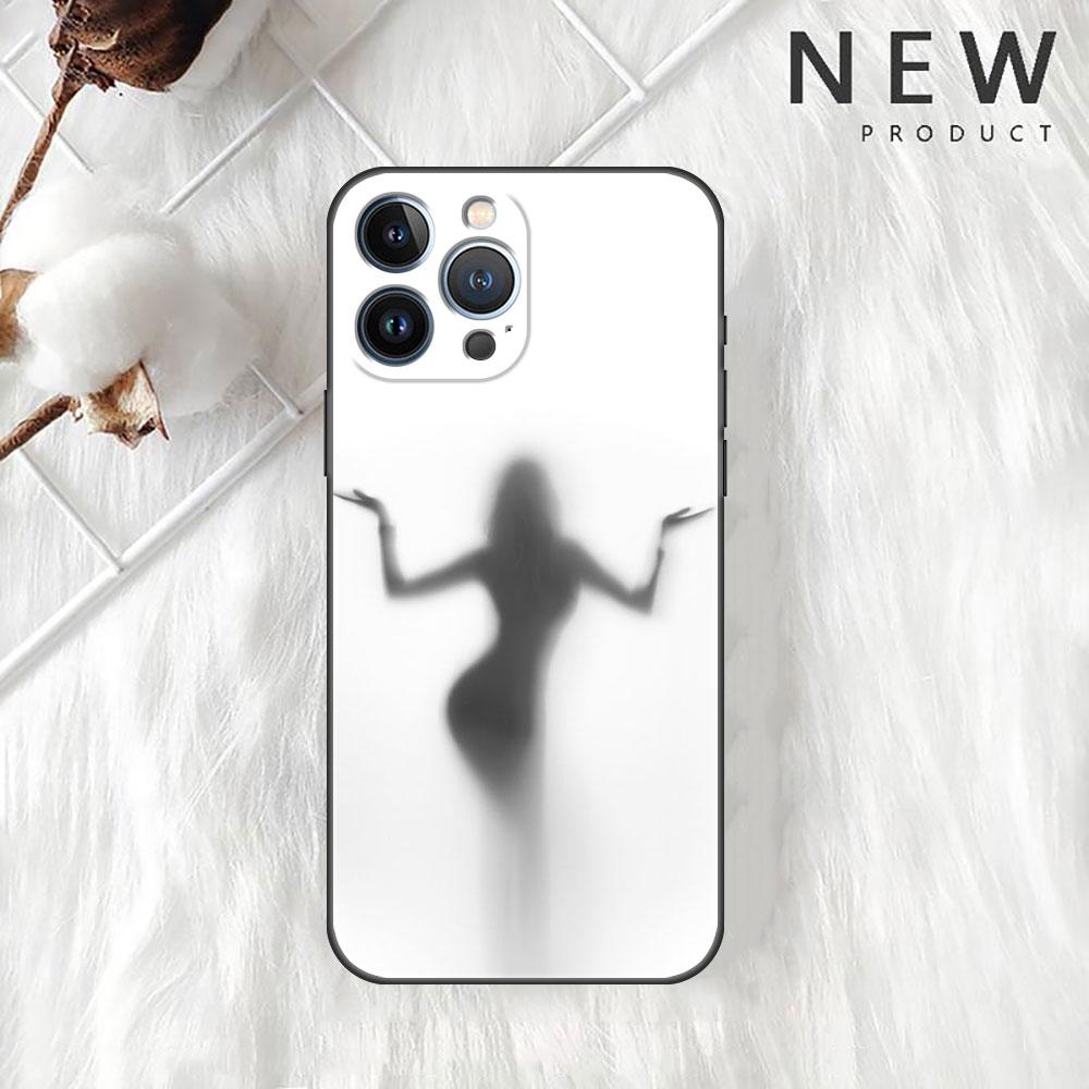 Чехол для Apple iPhone 14 11 13 12 Pro 7 XR X XS Max 8 Plus 6 6S SE 2022 13Pro черный мягкий телефон Funda Sexy Funny Girl