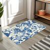 1pc Blue and White Porcelain Dragon Pattern Door Mat, Soft Warm Non-Slip Flannel Area Rug, Comfortable Floor Mat for Entry Kitch