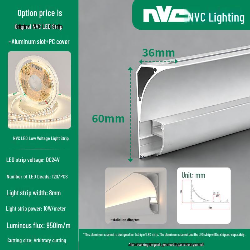 Светодиодная лента NVC Lighting: Потолочный линейный светильник для гостиной с дизайном двойного века