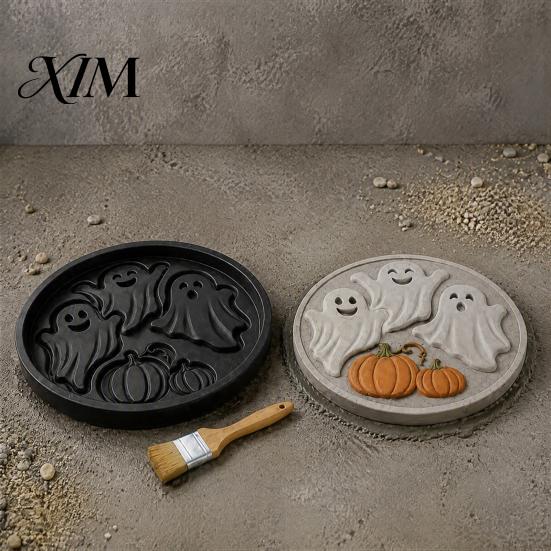Resin Soap Making Mold Halloween Stepping Stone Mold, Reusable Plastic Molds, DIY Cement Durable Casting Form Path Maker for Garden Patio Lawn