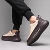 Модная мужская кожаная модная уличная обувь на толстой подошве, мужская повседневная обувь класса люкс, мужские удобные кроссовки, новая шнуровка, мужская обувь