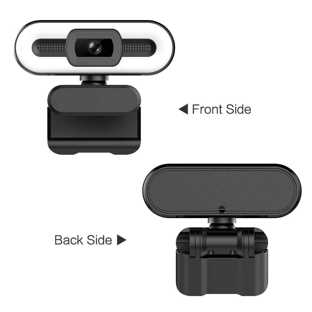 4K USB Plug and Play Webcam with Built-in Microphone Lighting for Live Stream Video Call Video