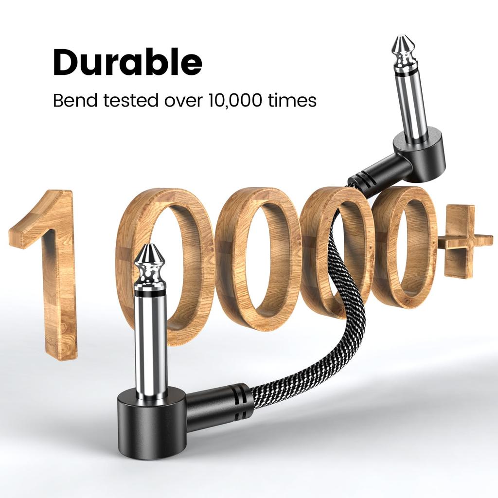 MOSWAG плоские соединительные кабели 6 6 дюймов гитарный педаль эффектов инструментальный кабель дюймовый прямоугольный штекер плоский гитарный соединительный кабель для разнообразного аудиооборудования упаковка,