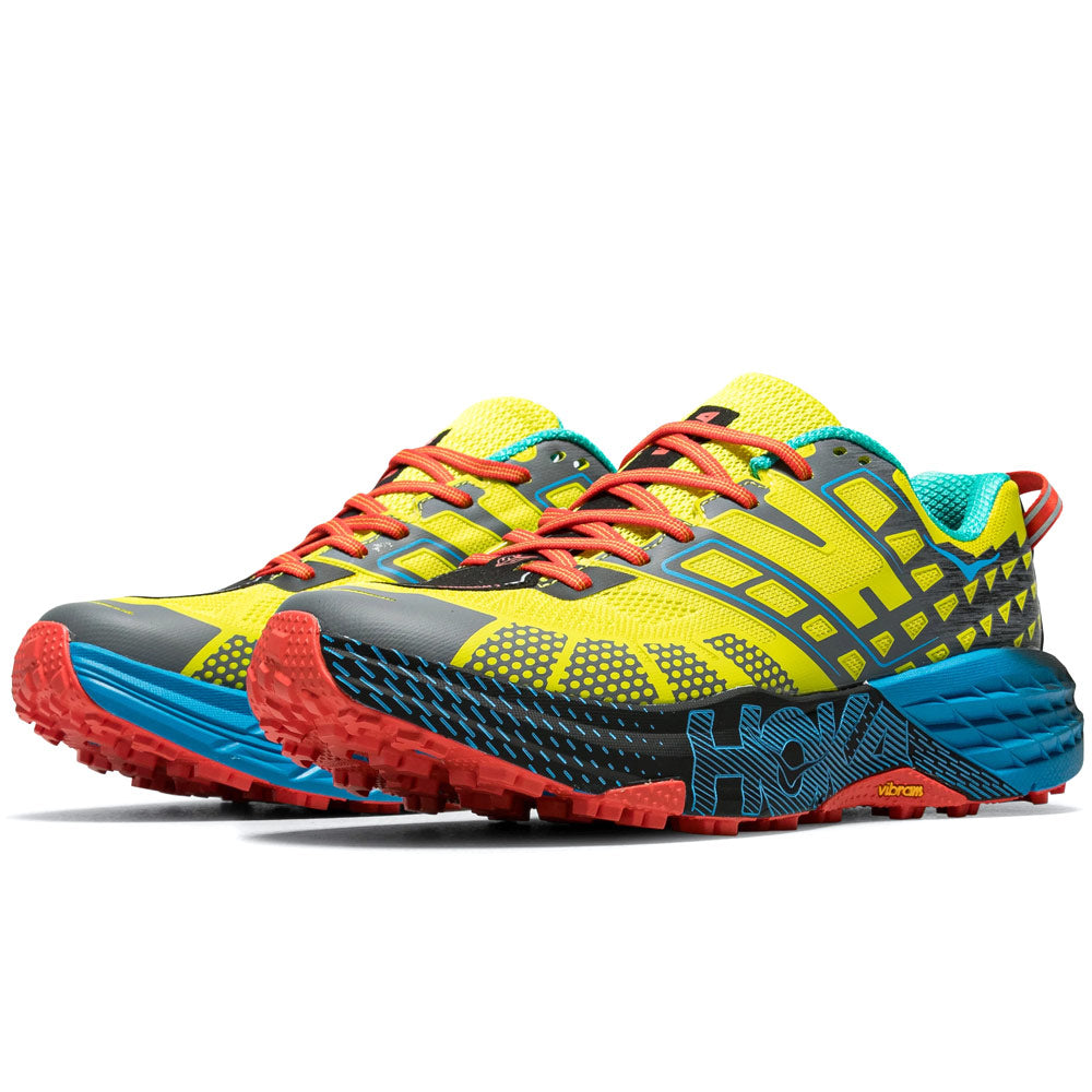 Кроссовки HOKA Speedgoat 2 Low Citrus Blue Unisex, желтые, Hoka-Citrus, Hoka-Blue 1162710-HSH