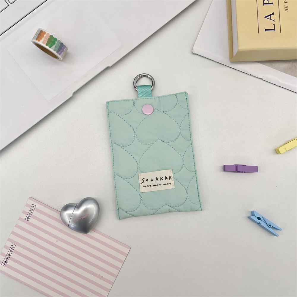 Quilted Love Card Bag Female Small Large Capacity Card Bag Student Card Holder Wallet Bank Card ID Bag