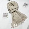 New Versatile Retro Twist Wool Blended Tassel Scarf for Men and Women Korean Style Wool Knitted Narrow Version Short Scarf