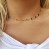 JMXD-jewelry Square Colorful Diamond Necklace, Retro Trend Fashion Simple Collarbone Chain Necklace