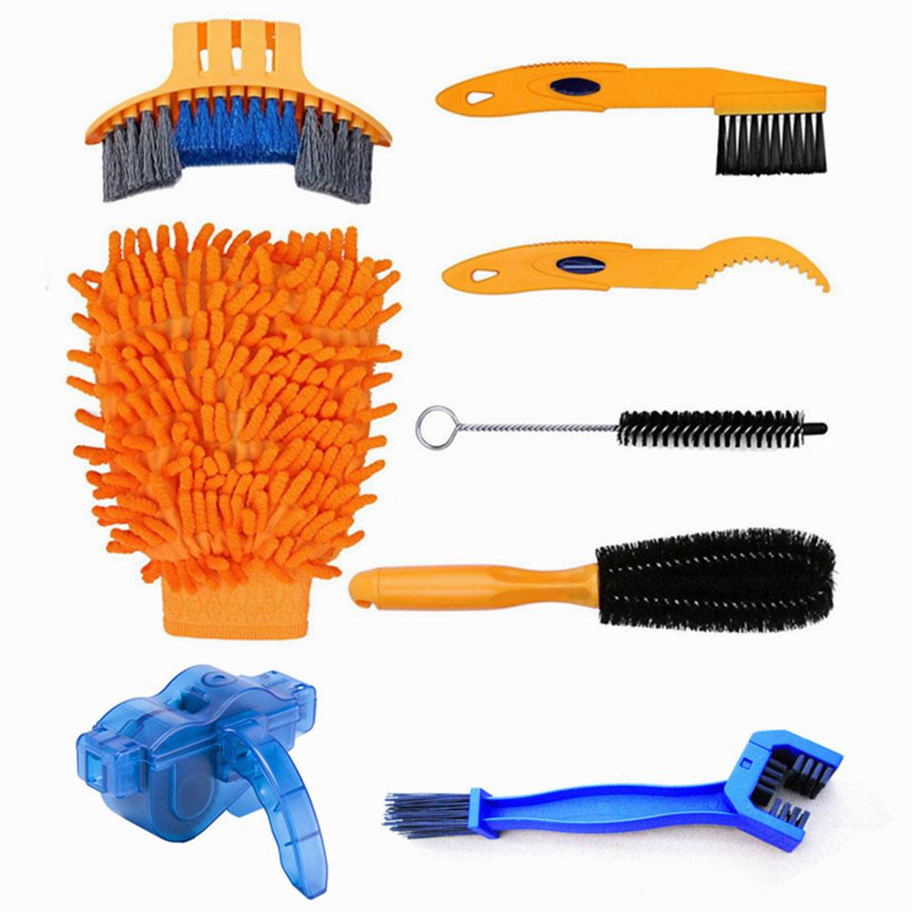 Bike Cleaning Kit Bicycle Cycling Chain Cleaner Scrubber Brushes Mountain Bike Wash Tool Set Bicycle Repair Tools Accessories