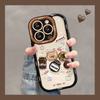 Applicable To Apple 14 Mobile Phone Case IPhone 13pro Coffee Bear Three-dimensional Doll Pendant 12/11 Silicone Anti-fall