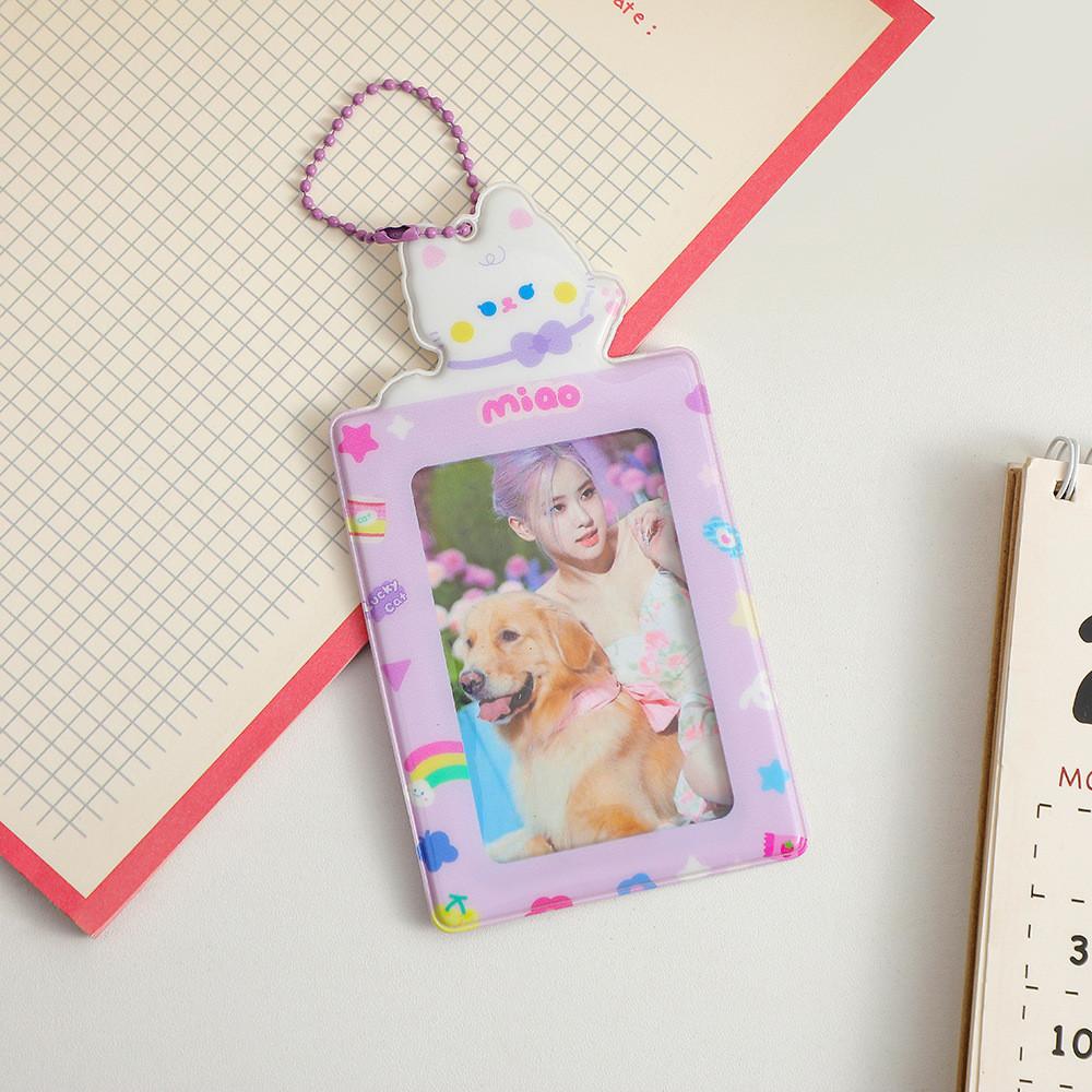 Кот Ключ Мультяшная Цепочка Держатель для Фото Карточки для Проездного Защитный Студенческий Чехол
