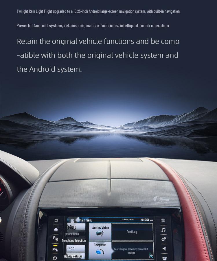 Jaguar F-TYPE Старая модель Центральная консоль Навигационная система - Новый Android Смарт-экран Модификация