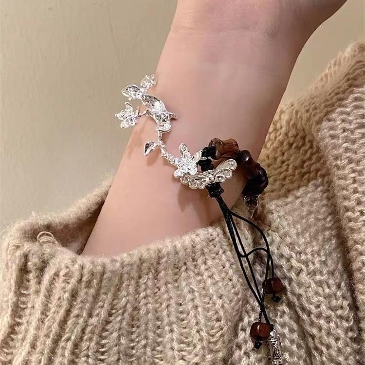 Pendant Exotic Butterfly Bracelet Handwoven From Alloy With Ethnic Flair Women For