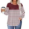 Womens Plus Size Tops Long Sleeve Shirts Round Neck Flowy Tunic Casual Loose Blouse L-5X