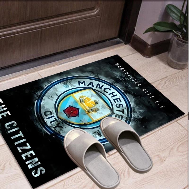 Manchester City FC Pattern Rug, Indoor/Outdoor Mat, for Picnic, Gameroom, Bedroom, Office, Living Room, Home Decor Carpet, Birthday Gift