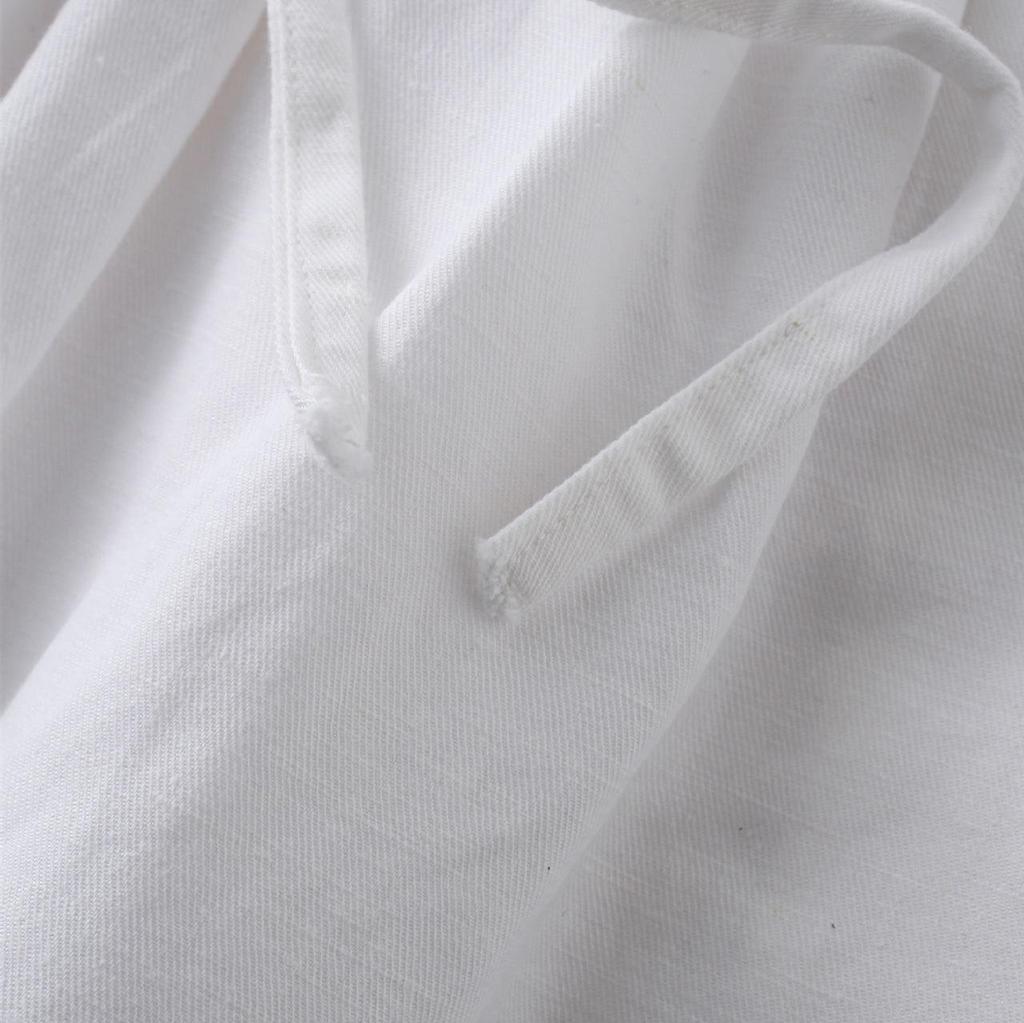 Женские брюки-морковь из хлопкового твила - Однотонные белые, Повседневный летний стиль