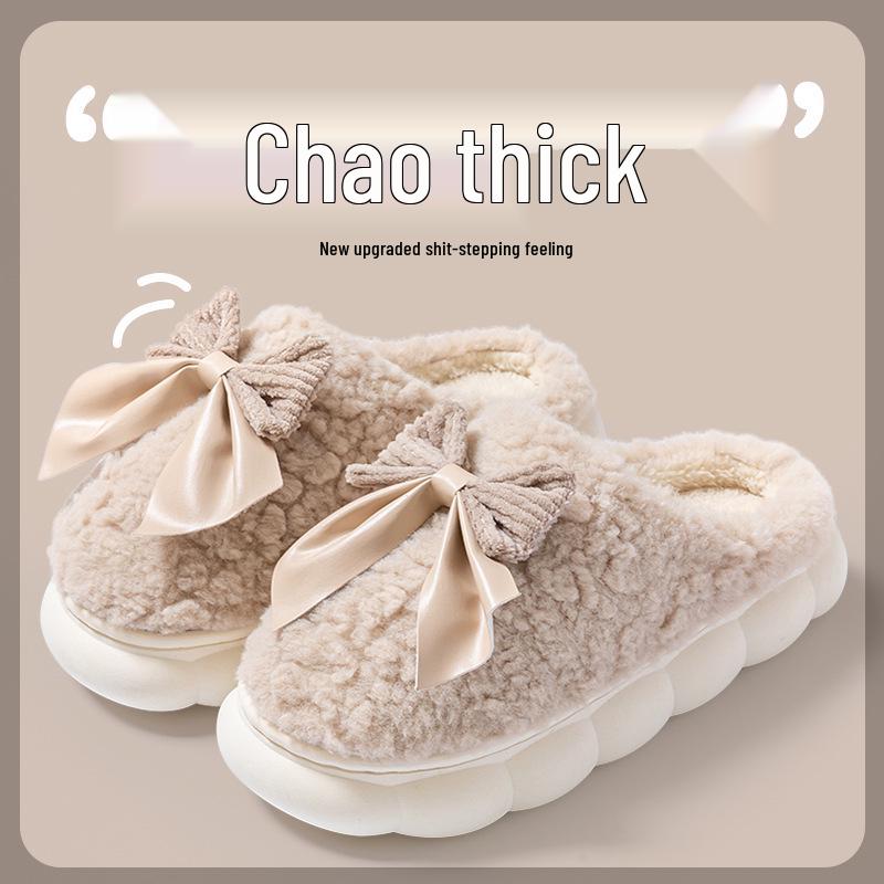Женские нескользящие водонепроницаемые хлопковые тапочки на толстой подошве – Уютный меховой дизайн для осенне-зимнего периода, для беременных и мужчин