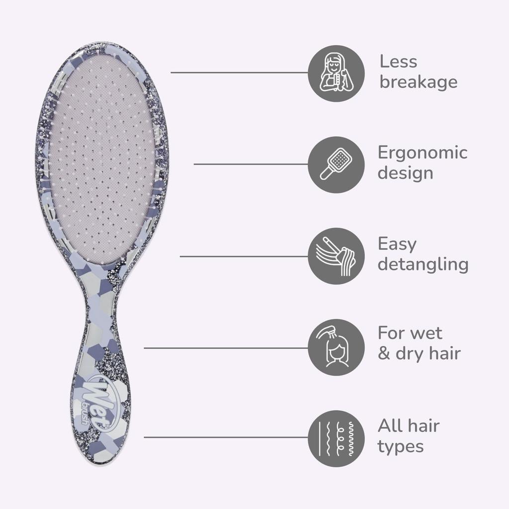 Wet Brush Original Detangler Hair Фиолетовая Щетка для Распутывания Волос Щетина IntelliFlex Скользит Сквозь Колтуны Для Всех Типов Волос Сухие Поврежденные Женщины Мужчины Щетка,