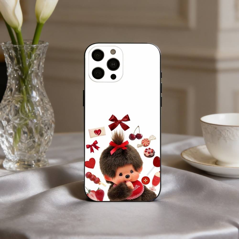C-Cute M-Monchhichis-S Чехол для телефона для iPhone 17pro,16,15,14,13,12,11 Plus,Pro Max,XS,Мягкий силиконовый черный чехол