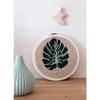 Coffret Punch needle - Feuille tropicale Ø 20 cm