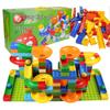 Образовательный конструктор для детей из 200 деталей, Совместим с LEGO Duplo, Большие кубики, Шариковая трасса, Горка