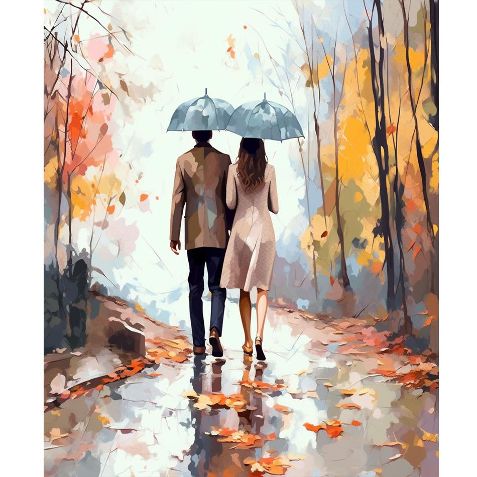 Рамка для любовника, наборы для рисования по номерам для взрослых, наборы, осенний лесной пейзаж, картина по номерам, подарок «сделай сам», для домашнего декора, 40x50 см