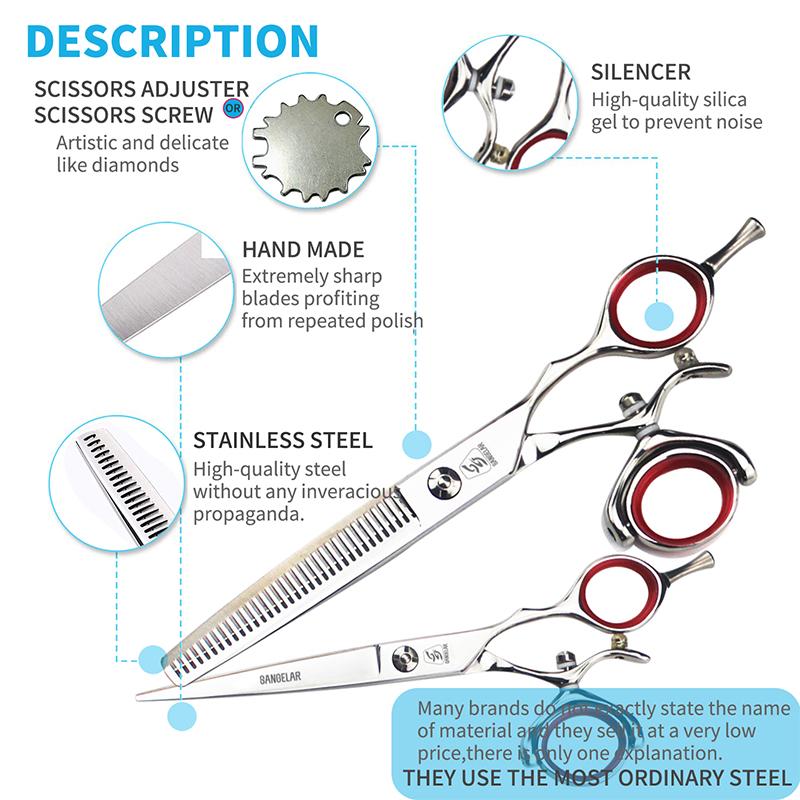 SANGELAR 6-дюймовый набор ножниц для волос с вращающейся ручкой Профессиональный парикмахерский набор Профессиональный парикмахерский набор парикмахерских ножниц