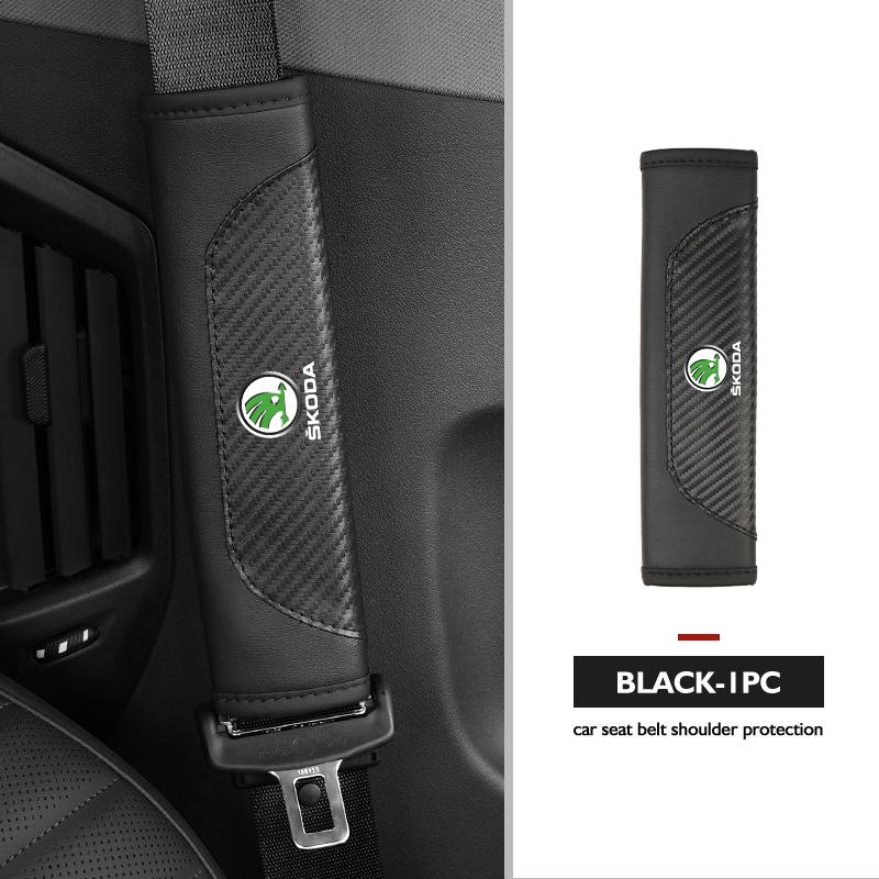cqmes7 Seat Belt Cover Car Styling Cotton Safety Shoulder Protector Auto Accessories For Skoda Kamiq Karoq Octavia 2 3 Rapid Scala Kami