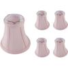 Mini Lamp Shade Clip On Bulb for Candelabra Bulbs- Barrel Fabric Shade ONLY for Candle Bulbs Chandelier Wall Lamp DIY Lighting Accessories (5, Pink)
