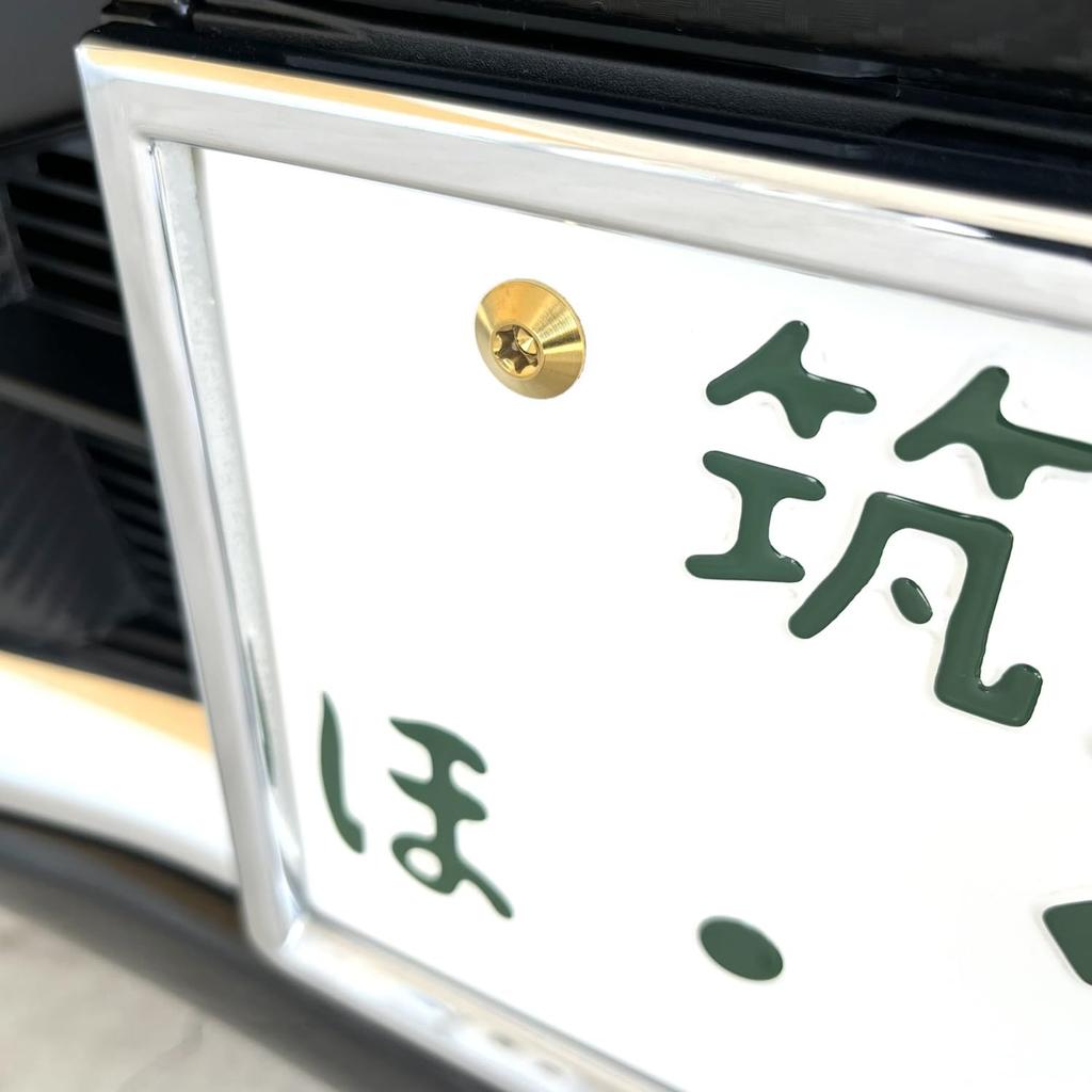 RENPA Болт номерного знака из титанового сплава Умный дизайн Совместим с техосмотром транспортного средства (Длина золотого болта 0,6 дюйма (15 мм)