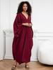 EDOLYNSA Wine Red Kaftan Women's Long Dress Pcaftan Lus size Moo Moo Dress Beach Wear Lounge wear House robe Outfit Q1306