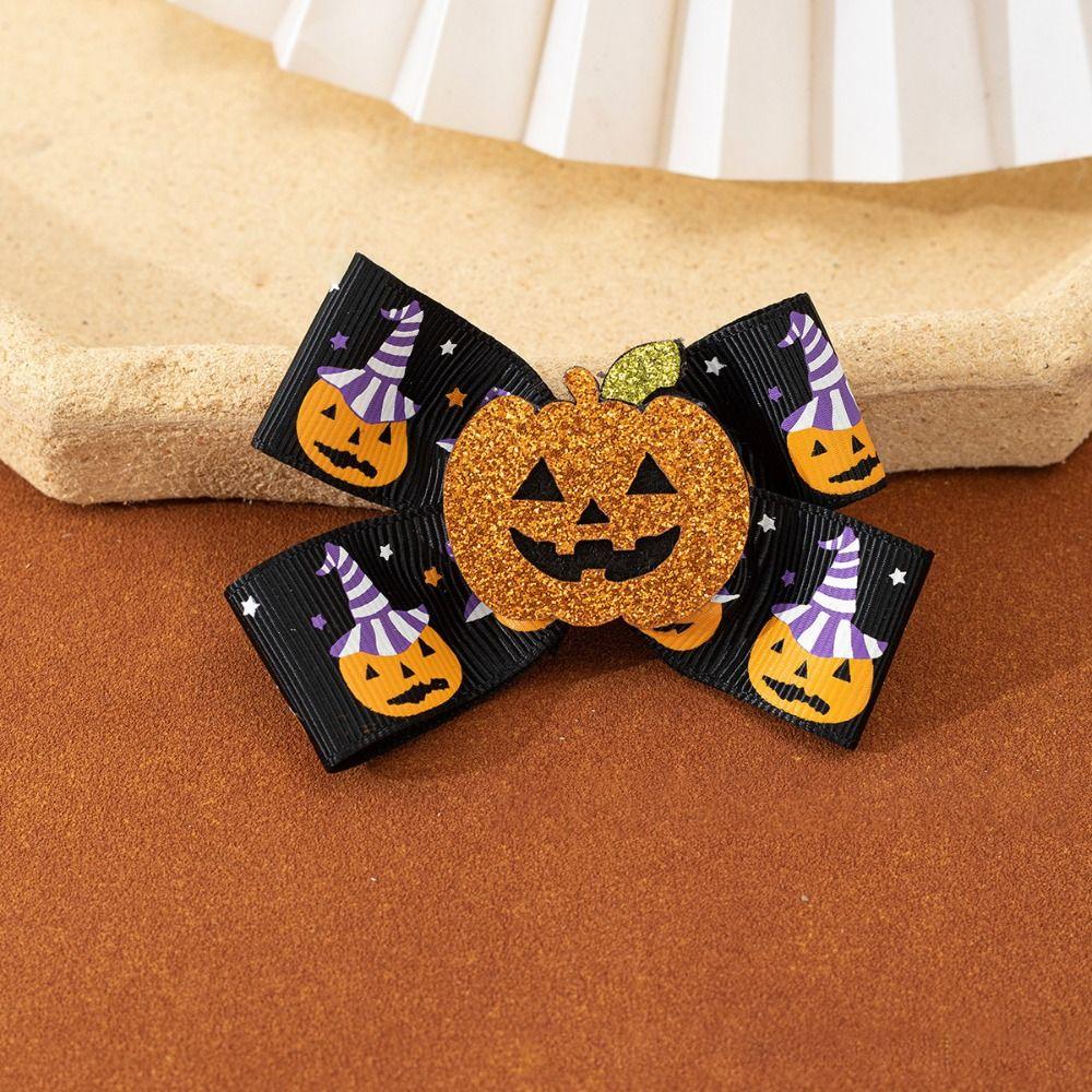 Funny Pumpkin Hairpin Ghost Bat Duckbill Clip Hair Accessories Halloween Bow Hair Clip  Party