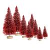 Yousheng 8Pcs Christmas Tree Ornaments Artificial Snowy Pine Tree Figurines Miniature Xmas Tree Statues for Home Table Desk Office Decoration