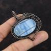 Подвеска Owyhee Blue Opal, подвеска из медной проволоки с драгоценным камнем, стильная подвеска, медная бижутерия, подвеска для подарка, ювелирные изделия ручной работы с проволокой