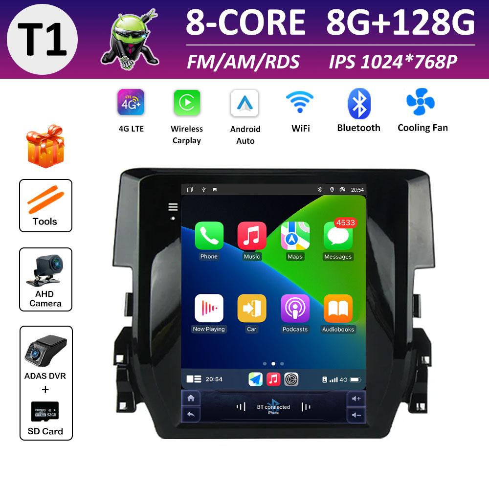 Android Интеллектуальная Система Bluetooth для Honda Civic 10 FC FK 2015 2016 2017 - 2020 IPS Сенсорный Экран DSP Стерео Аксессуары WIFI