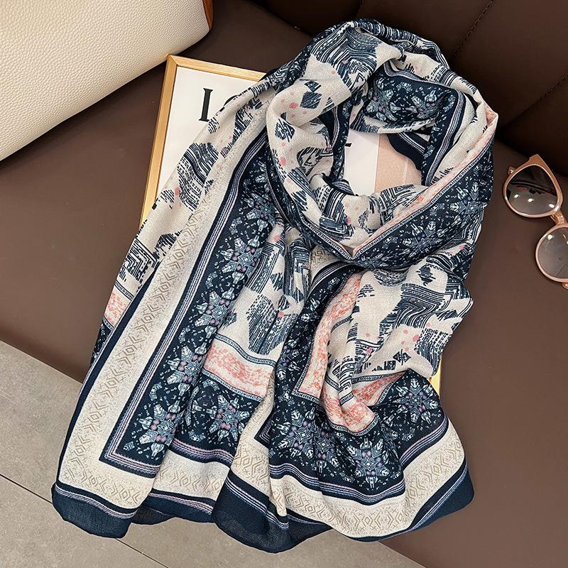 Autumn and winter new live broadcast popular scarf Korean version cotton and linen scarf women's sunscreen silk scarf shawl