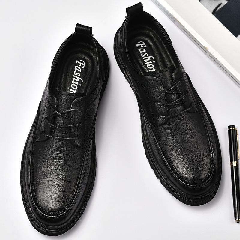 Autumn New Men Shoes Brogue Casual Shoes Men Genuine Leather Shoes Work Boots Business Casual Sneakers