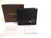 Authentic GG Canvas Black Leather Bifold Wallet Compact Wallet #a187  Refurbished