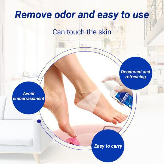 100ml Reliable Shoes Deodorant Spray Practical Nourish Skin Liquid Mild Anti Itch Shoes Deodorant Spray for Cabinet