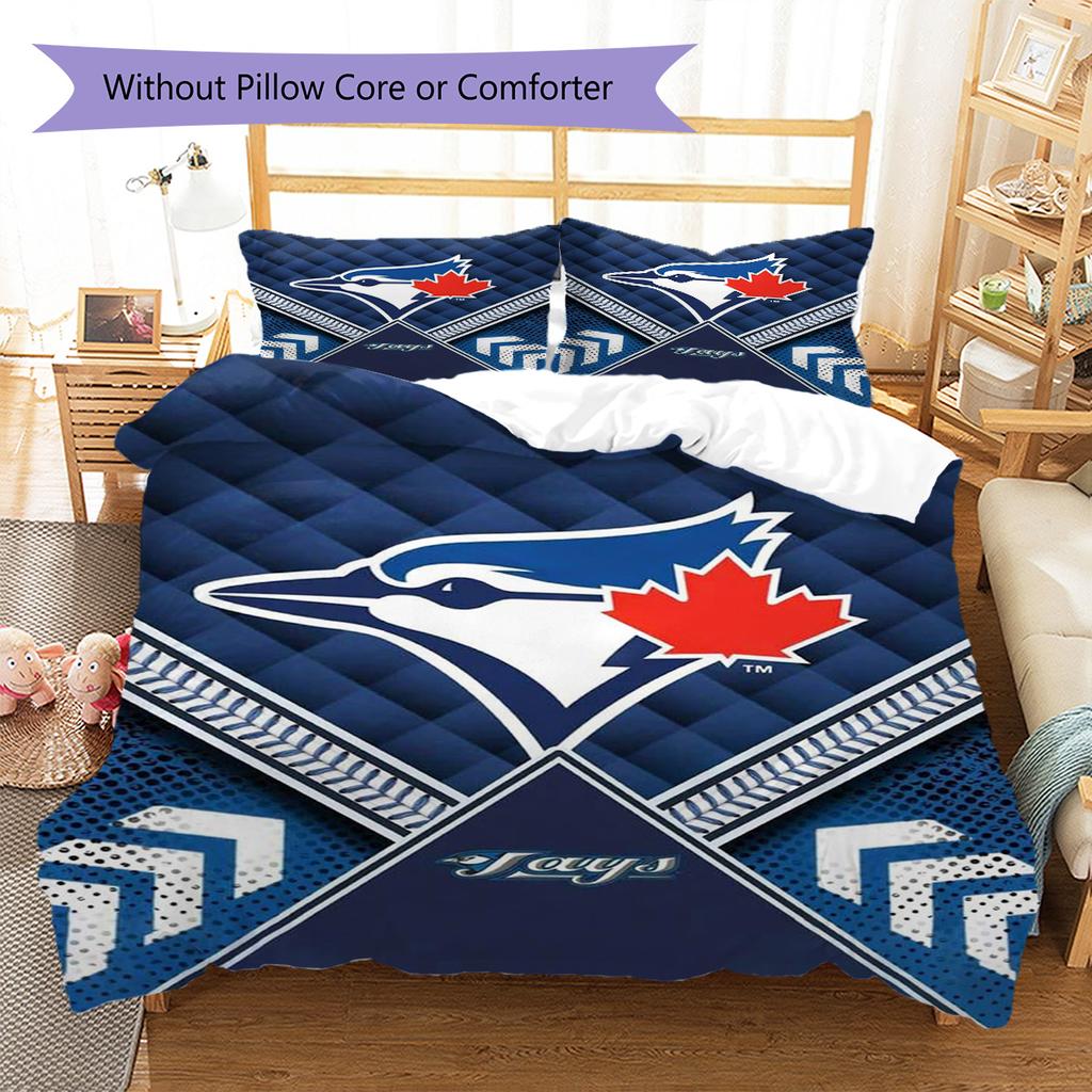 Постельное белье с узором Toronto Blue Jays Комплект Пододеяльник Наволочка Домашний Декор Подарок (1 пододеяльник + 2 наволочки, без наполнителя)