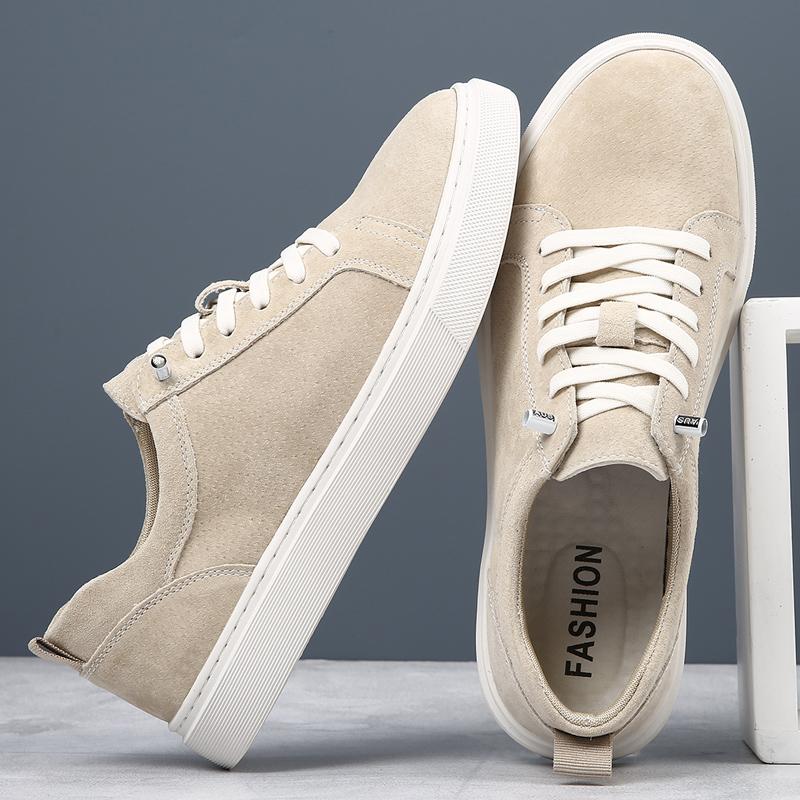 Spring Summer Mens Casual Shoes Fashion Suede Leather Sneakers Leisure Walk Male Tenis Masculino Lace-Up Outdoor Skate Footwear