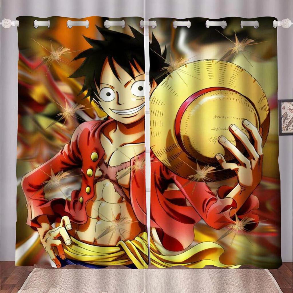 Штора One Piece Monkey D Luffy Мультяшная Новый Мир Анимированная Модная Подходит для Спальни Детской Взрослой Комнаты Декорации Подарки