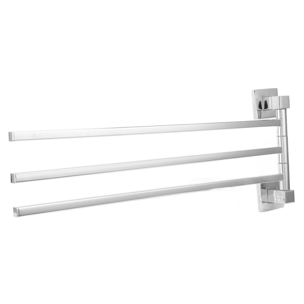 Stainless Steel Towel Rack Bar 180 Degrees Rotatable Towel Bathrobe Hanger Holder for Bathroom3 Rods