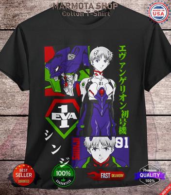 Футболка Синдзи Икари Evangelion Аниме Футболка Аска Рей Унисекс Все Размеры ЕВА 01