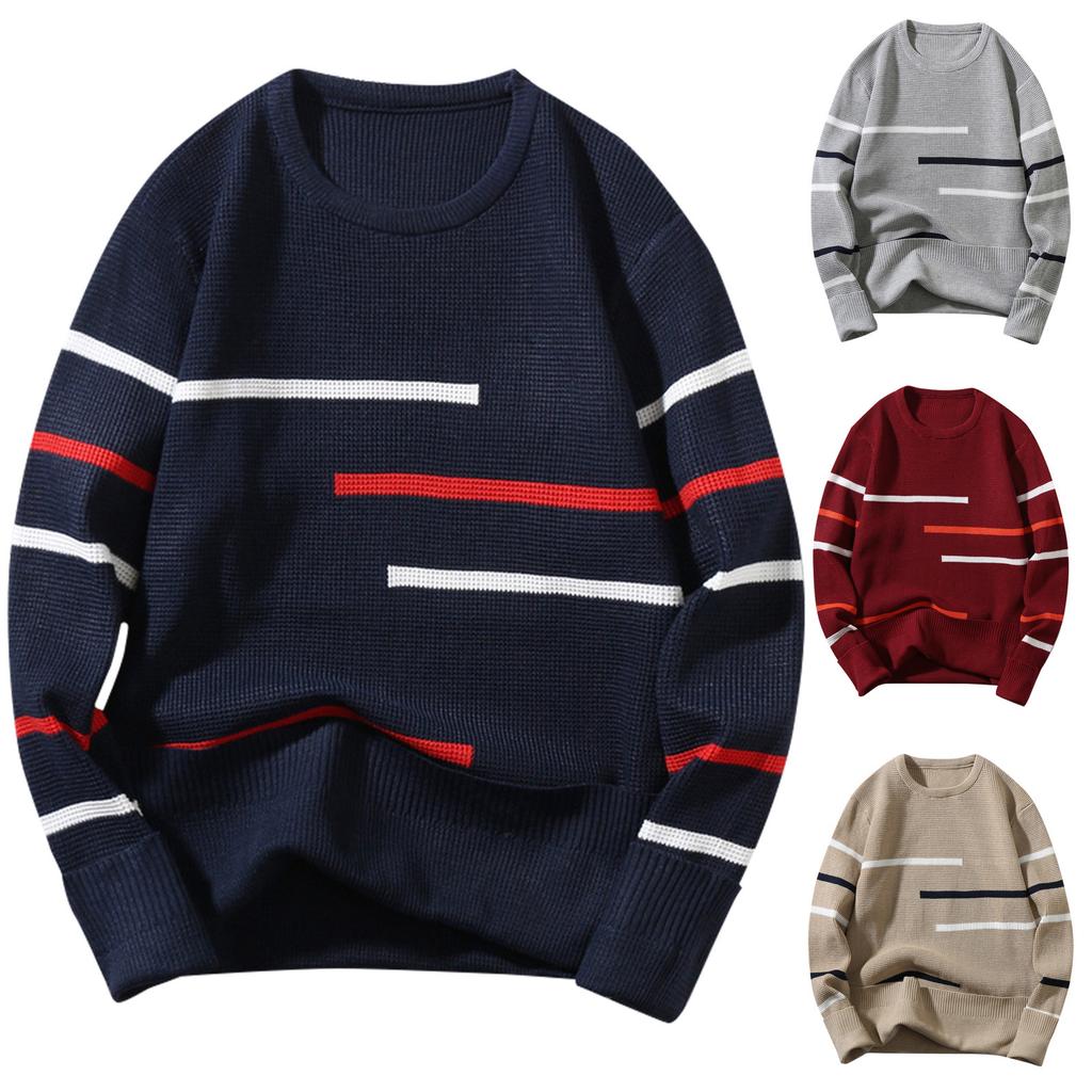 Fashion Casual Long Sleeve Round Neck Men'S Sweater Loose Pullover