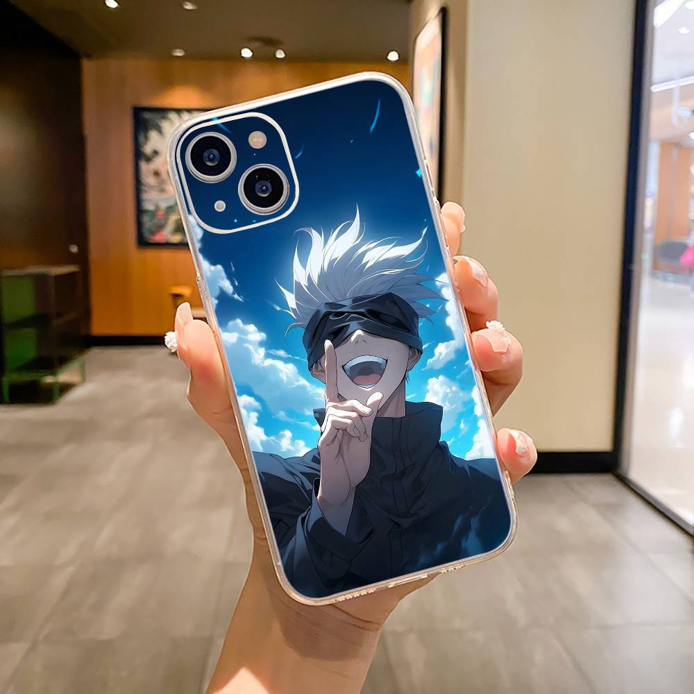 Любимые Аниме Персонажи-С-Сатору Г-Годжо Чехол для Телефона Для iPhone17,16,15,14,13,12,Pro Max, Plus Мягкий Силиконовый Прозрачный Чехол