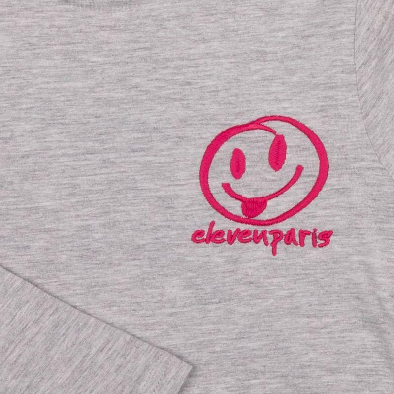 Детская хлопковая вышитая футболка с длинными рукавами ELEVEN PARIS