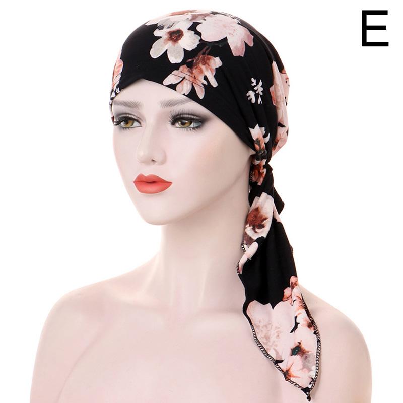 1 шт. модная шапочка для химиотерапии с цветочным принтом, повязка на голову для женщин, тюрбан, мусульманская шляпа, женские аксессуары