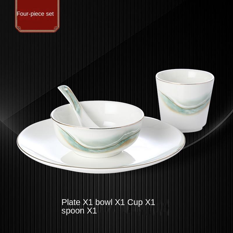 Набор посуды, элитная клубная столовая, набор посуды с китайским пейзажем